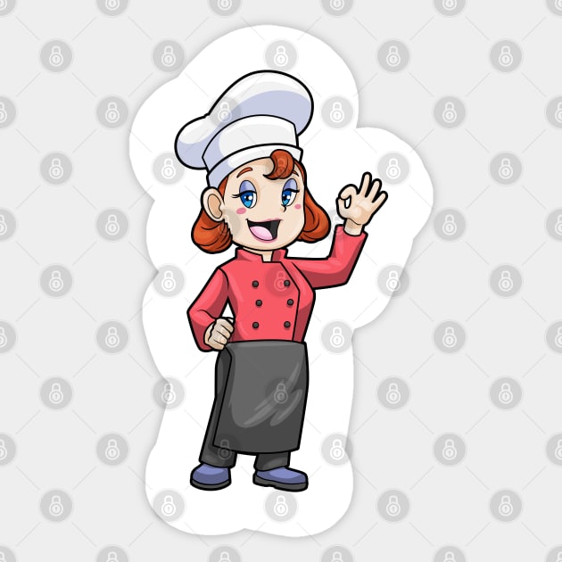 Chef with Cooking apron Sticker by Markus Schnabel